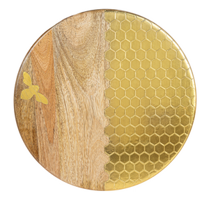 Gold Honeycomb Inlay Lazy Susan by Ganz CB174393