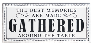 Black & White "The Best Memories Around the Table" Embossed Wall Decor by Ganz CB174974