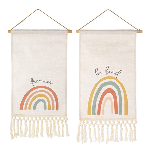 Rainbow Wall Hanging with Fringe (2 pc) by Ganz CB174998