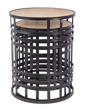 Load image into Gallery viewer, Black Woven Base Nested Tables (2pc Set) by Ganz CB175044
