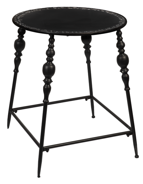 Distressed Black Spindle Leg Table by Ganz CB175521