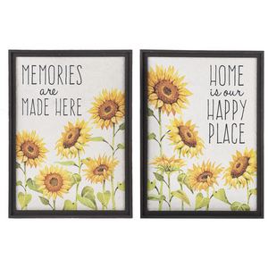 Framed Sunflower Print w/Text by Ganz CB175755 - 1 Piece Only
