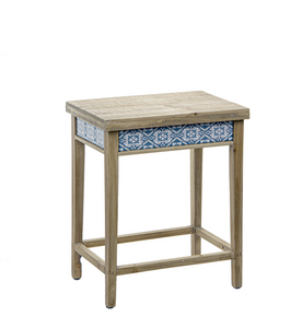 Blue Medallion Tile Nested Side Tables (2pc Set) by Ganz CB176547