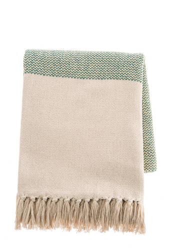 Dark Green Color Block Woven Throw by Ganz CB177575