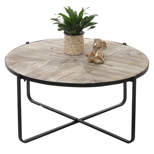 Whitewash Reclaimed Wood Inlay Coffee Table by Ganz CB178113
