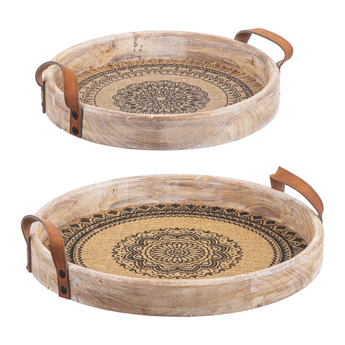 Round 2pc Medalion Tray Set by Ganz CB178297