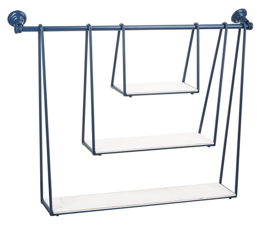 Blue & White Three Tier Swing Wall Shelf by Ganz CB178385