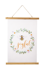 Load image into Gallery viewer, Bee &quot;Happy, Kind, Joyful&quot; Rolled Canvas Wall Decor by Ganz CB178579
