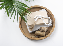 Load image into Gallery viewer, White Wood Beaded Loop with Tassel by Ganz CB178777