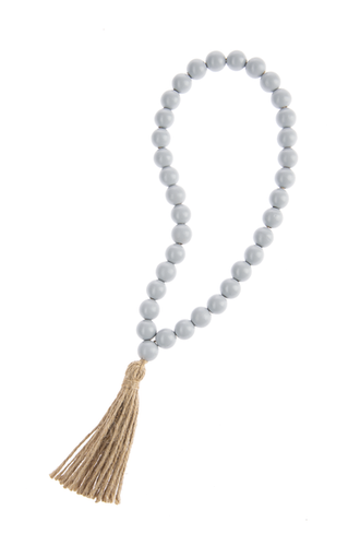 Gray Wood Beaded Loop with Tassel by Ganz CB178779