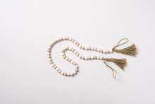 Load image into Gallery viewer, Natural &amp; White Wood Beaded Garland by Ganz CB178976