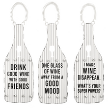 Load image into Gallery viewer, Oversized Corrugated  Wine Bottle with Text Ornament by Ganz CB179323