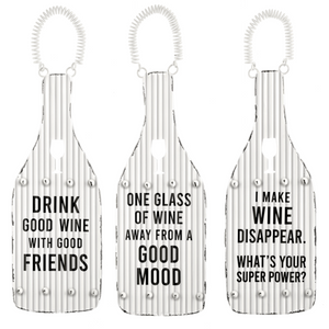 Oversized Corrugated  Wine Bottle with Text Ornament by Ganz CB179323