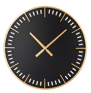 Mod Black & Gold Wall Clock by Ganz CB179574