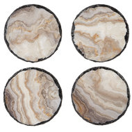 Grey Faux Agate Coaster (4pc Set) by Ganz CB180686