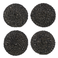 Load image into Gallery viewer, Black Woven Coaster (4pc) by Ganz CB180794