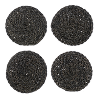 Black Woven Coaster (4pc Set) by Ganz CB180794