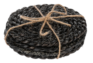 Black Woven Coaster (4pc) by Ganz CB180794