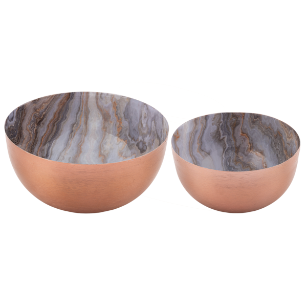 Faux Agate & Copper (2pc) Bowls by Ganz CB181401