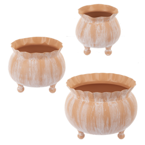 Round (3pc) Tapered Terracotta Finish Planters by Ganz CB181705