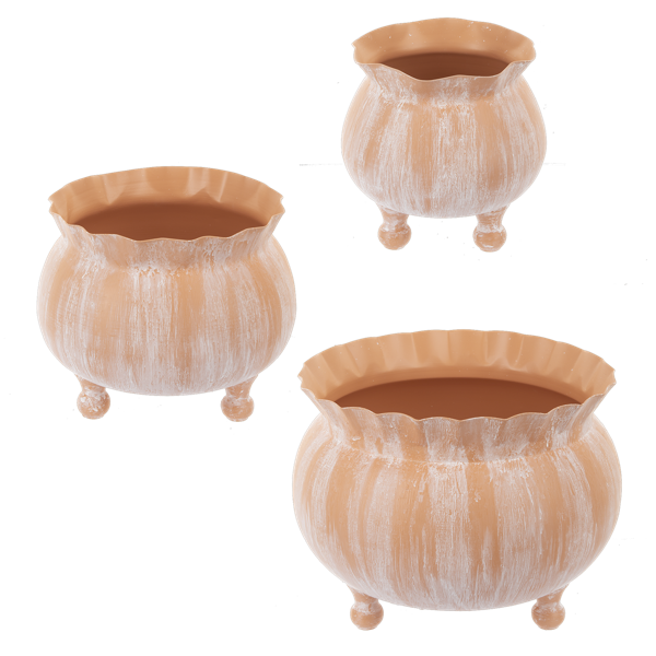 Round Tapered Terracotta Finish Planters by Ganz CB181705