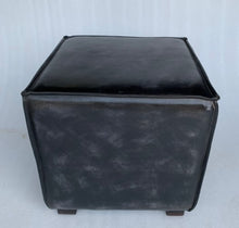 Load image into Gallery viewer, Maia Black Leather Ottoman by Linon/Powell 212S2032INK