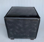 Maia Black Leather Ottoman by Linon/Powell 212S2032INK Discontinued