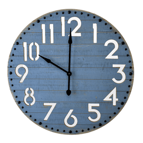 Bluewash Shiplap Wall Clock w/Cut Out Numbers by Ganz CB176358