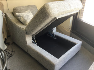Cleo 2-Arm Chaise w/ Storage by La-Z-Boy Furniture 2SC-605 D185353 Steel
