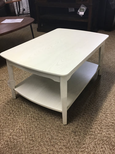 6016 Collection Rectangular White Coffee Table by Null Furniture 6016-01 Discontinued