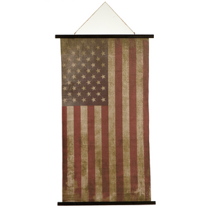 Vintage American Flag Rolled Canvas Decor by Ganz 164523