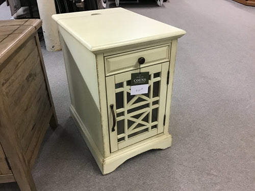 Craftsman Power Chairside Table by Jofran 675-22 Antique Cream