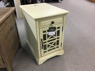 Craftsman Power Chairside Table by Jofran 675-22 Antique Cream