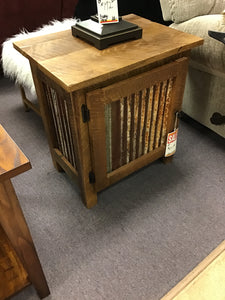 Corrugated Metal End Table by Home Accents 616BWT