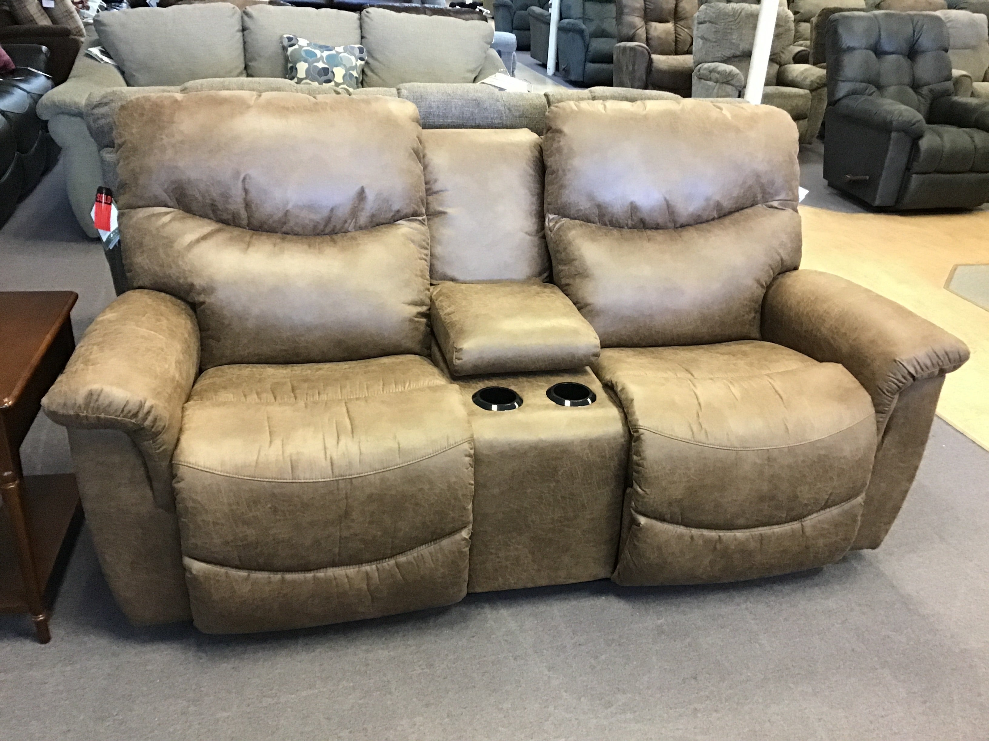 James Reclining Loveseat W Console By
