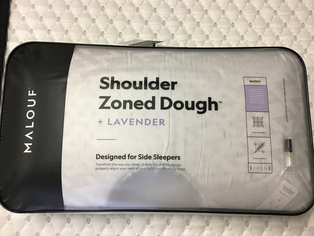 Shoulder Cutout Zoned Dough + Lavendar Queen Mid Loft Pillow by Malouf Sleep ZZQQSCMPASZL