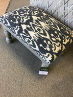 Indigo Ikat Block Print Stool by Ganz 159255