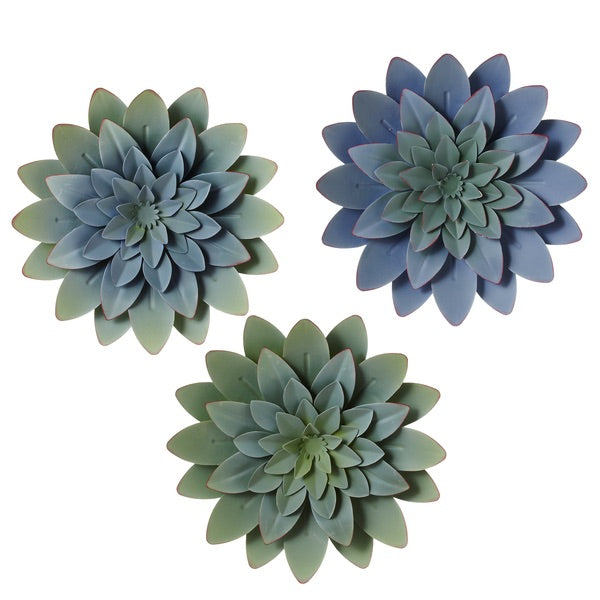Layered Succulent Flower Wall Decor (6 pc) by Ganz 159419