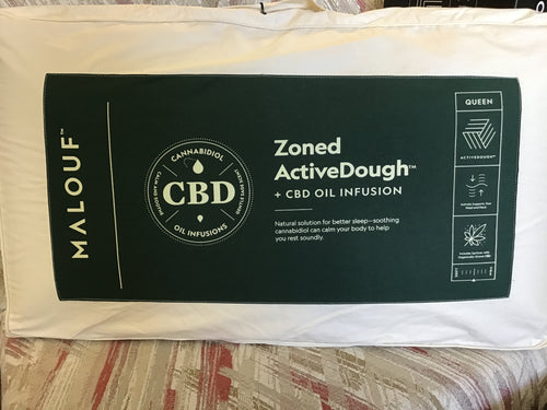Zoned ActiveDough + CBD Oil Mid Loft Queen Pillow b y Malouf Sleep ZZQQMPADASZS