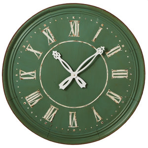 Rusted Sage Round Wall Clock by Ganz 158182