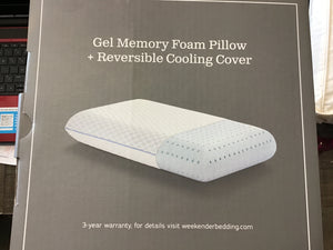 Weekender Gel Memory Foam Queen Pillow + Reversible Cooling Cover by Malouf Sleep WKQQPE30GF