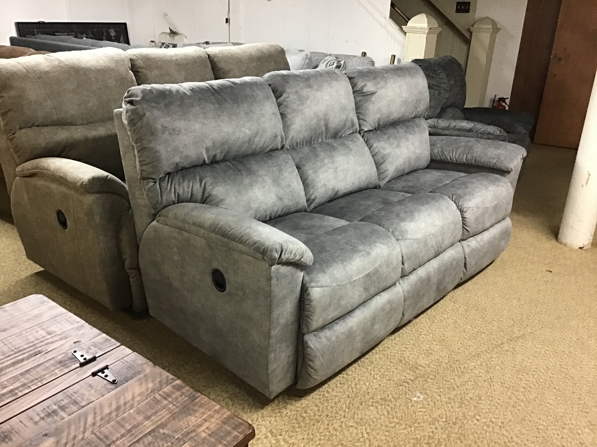 Brooks Reclining Sofa By La Z Boy Furniture 440 727 D160454 Charcoal Coen S Home Furnishings