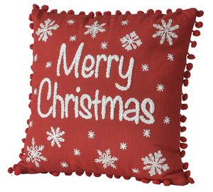 Embroidered "Merry Christmas" Pillow by Ganz MX184629