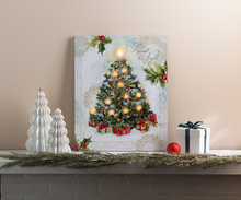 Load image into Gallery viewer, LED Light Up Christmas Tree Wall Decor Canvas by Ganz MX185443