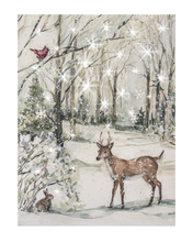 Load image into Gallery viewer, LED Light Up Winter Friends 2pk Wall Decor Canvas by Ganz MX185465