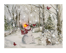 Load image into Gallery viewer, LED Light Up Winter Friends Wall Decor Canvas by Ganz MX185465