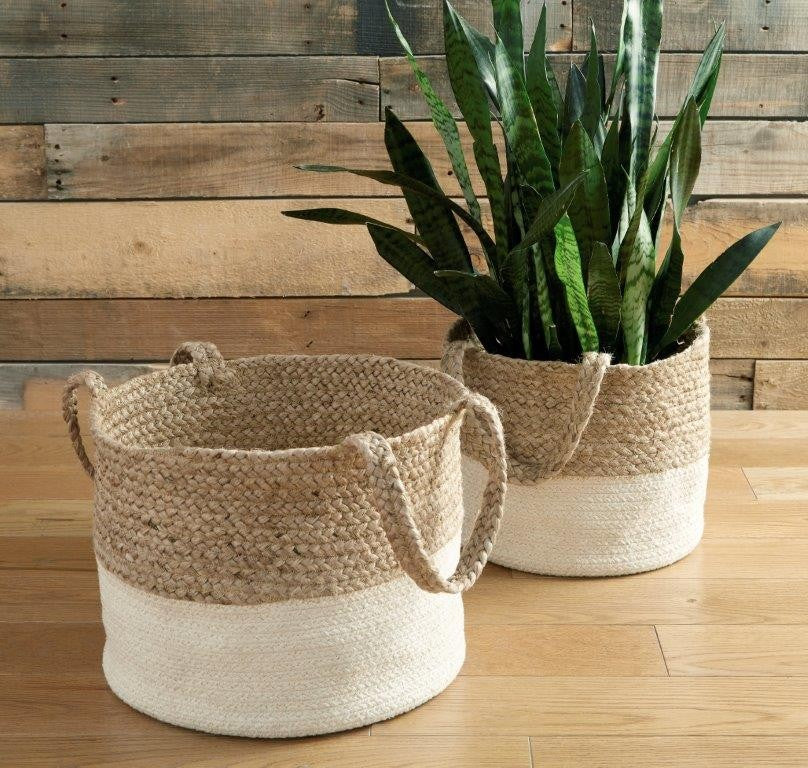 Parrish Natural/White Basket (Set of 2) by Ashley Furniture A2000435