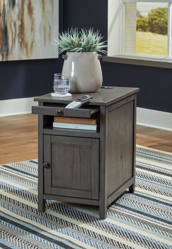 Treytown Power Chairside End Table by Ashley Furniture T300-317 Gray